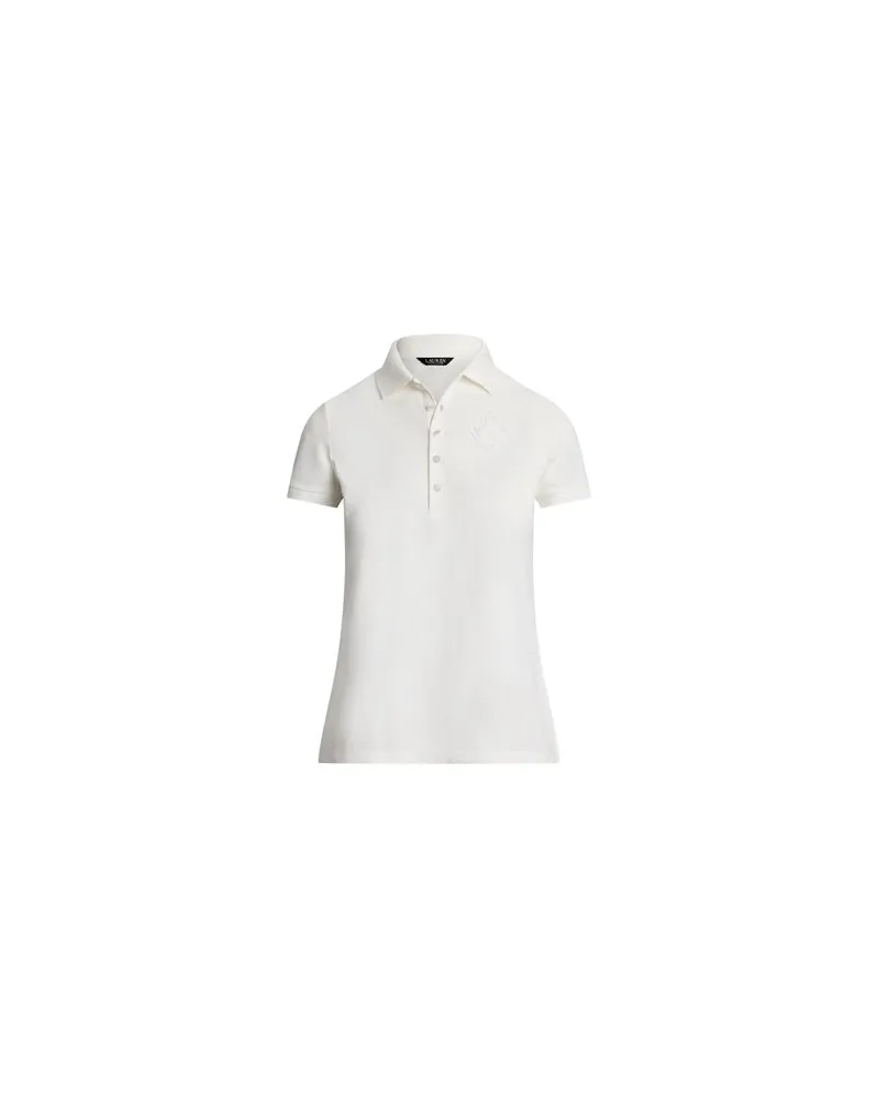 Ralph Lauren FLORAL-LOGO COTTON PIQUÉ POLO SHIRT  - TOPS - Poloshirtsauf YOOX.COM Weiß