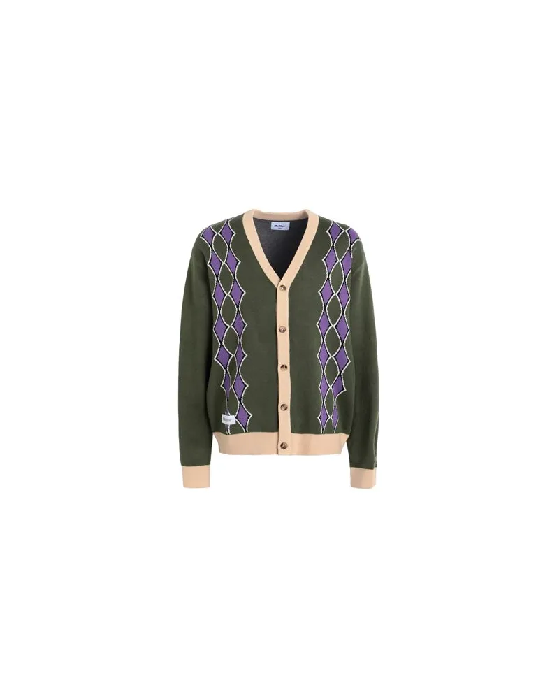 Butter Goods DIAMOND KNIT CARDIGAN - STRICKWAREN - Strickjackenauf YOOX.COM Militärgrün