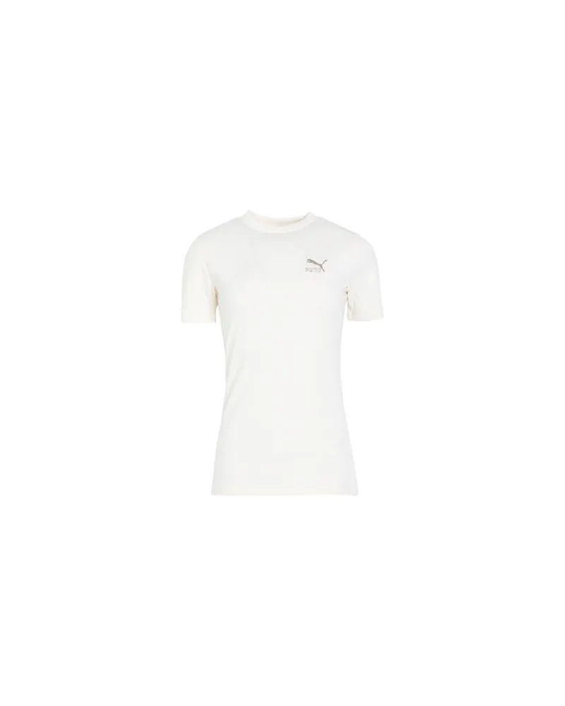 Puma CLASSICS Ribbed Slim Tee  - TOPS - T-shirtsauf YOOX.COM Elfenbein