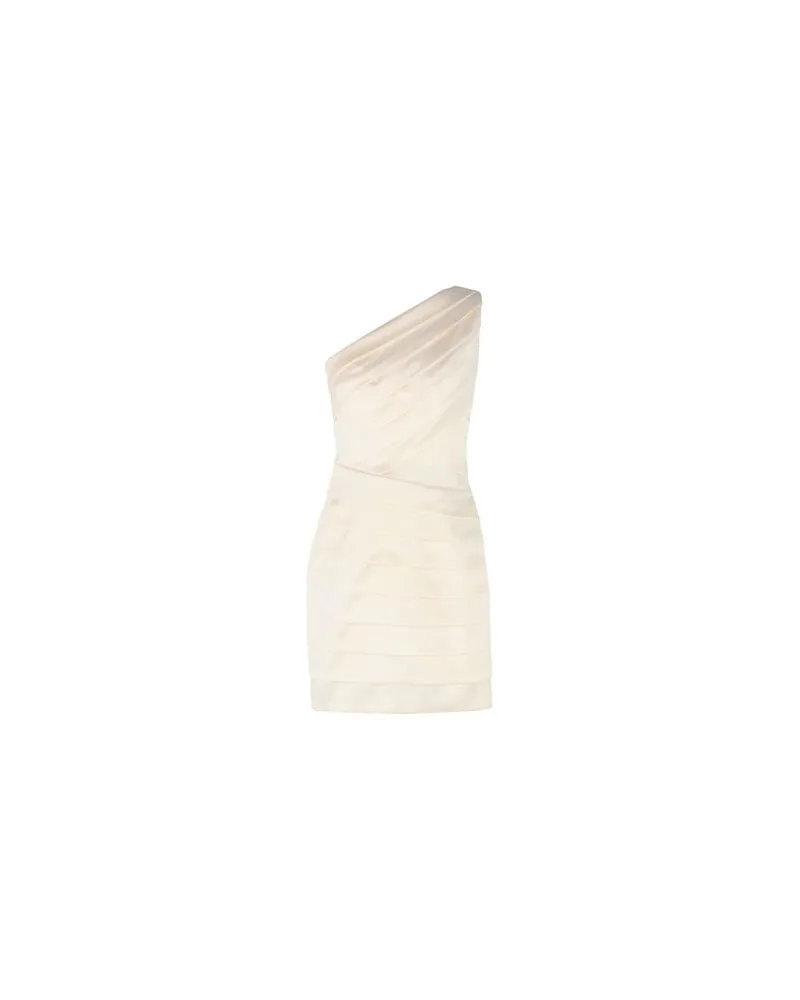 Lavish Alice ONE OFF SHOULDER SATIN DRESS  - KLEIDER - Mini-Kleiderauf YOOX.COM Cremeweiß