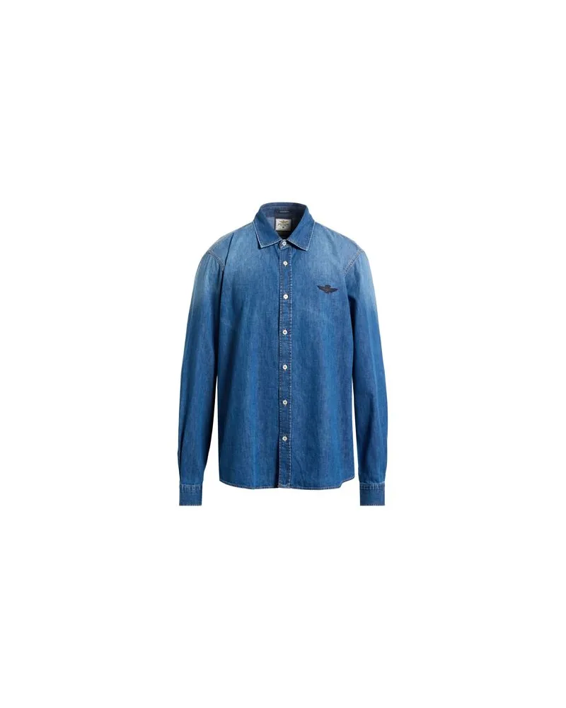 Aeronautica Militare TOPS - Jeanshemdenauf YOOX.COM Blau