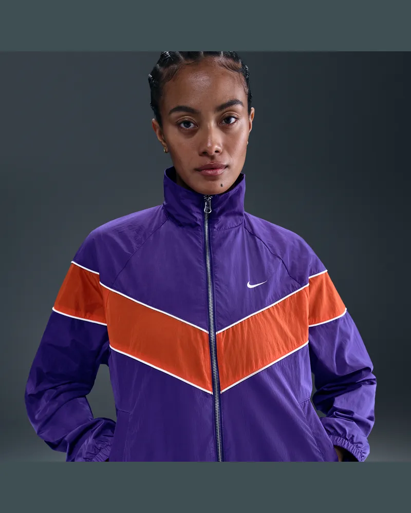 Nike Windrunner lockere UV-Webjacke mit durchgehendem Reißverschluss (Damen) - Lila Lila