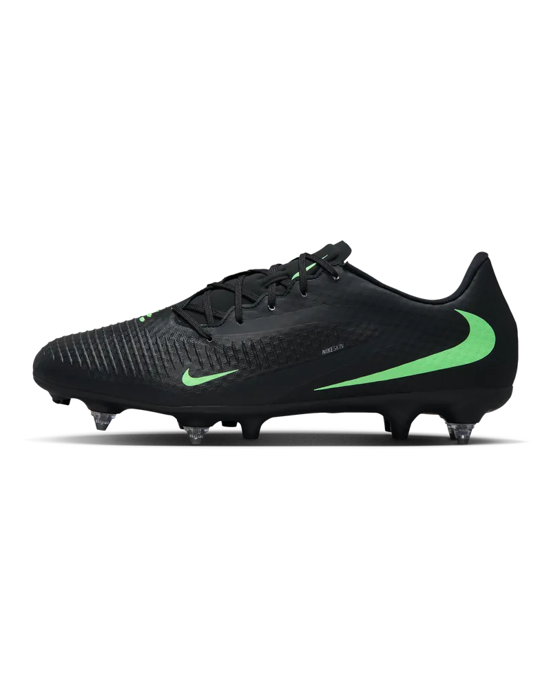 Nike Phantom 6 Low Academy Fußballschuh für weichen Rasen - Schwarz Schwarz