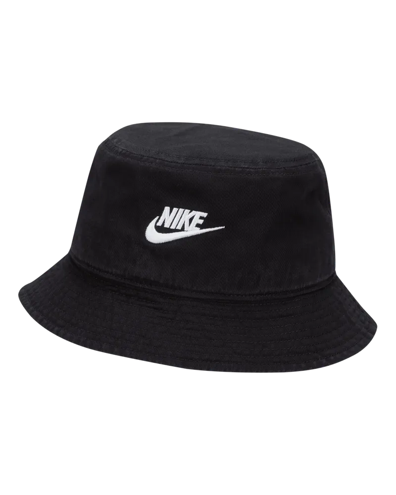 Nike Apex Futura Bucket Hat im Washed-Look - Schwarz Schwarz
