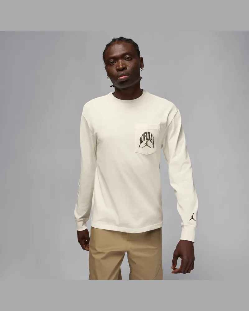 Jordan Brooklyn Realtree Longsleeve mit Tasche und Rundhalsausschnitt (Herren) - Weiß Weiß