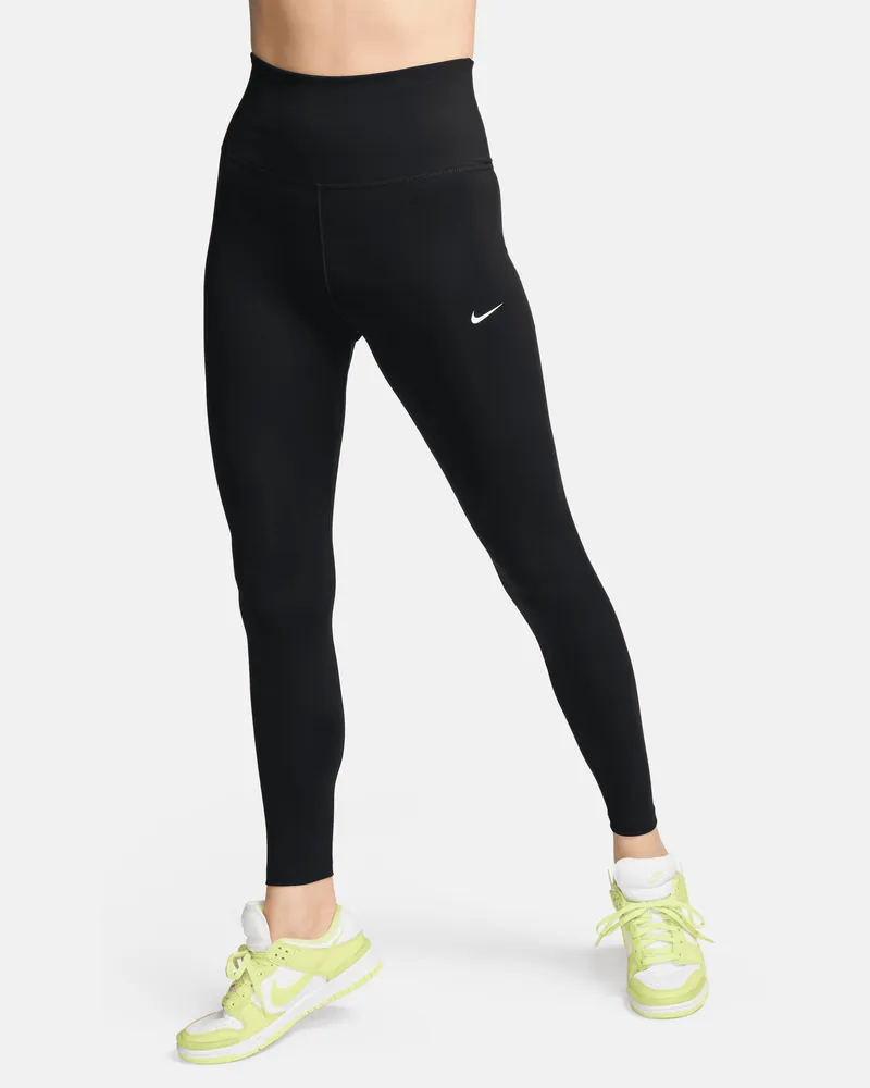 Nike One Leggings in voller Länge mit hohem Bund für Damen - Schwarz Schwarz