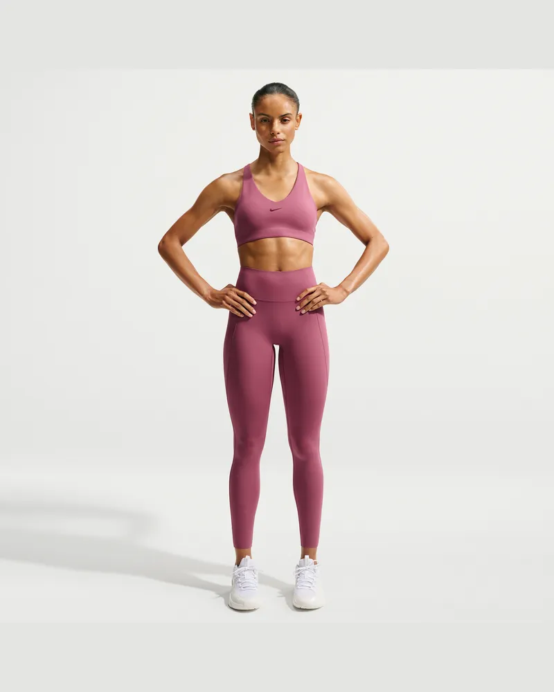 Nike Universa Leggings in voller Länge mit hohem Bund und ohne Frontnaht (Damen) - Rot Rot