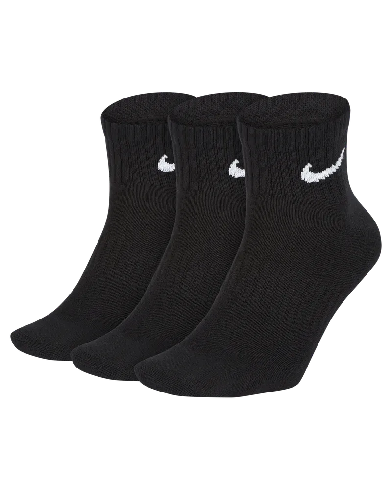 Nike Everyday Lightweight Trainings-Knöchelsocken (3 Paar) - Schwarz Schwarz