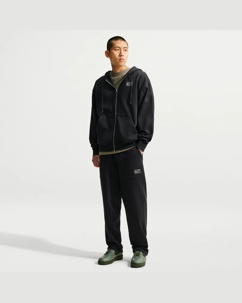 Nike Fleecehose mit offenem Saum (Herren) - Schwarz Schwarz