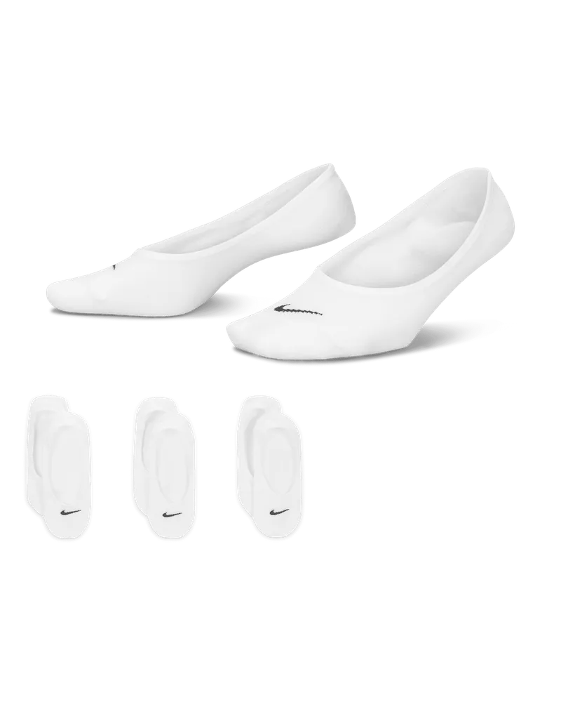 Nike Everyday Lightweight Trainings-Footie-Socken für Damen (3 Paar) - Weiß Weiß