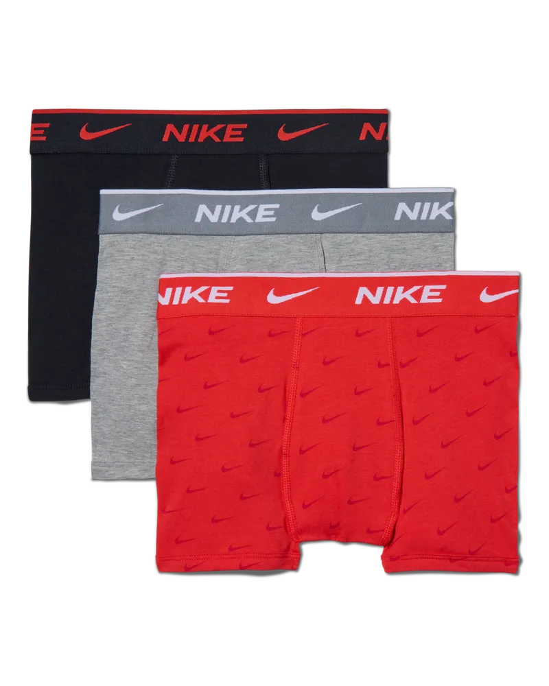 Nike Dri-FIT Everyday Boxershorts aus Baumwolle mit Print (ältere Kinder, 3er-Pack) - Grau Grau