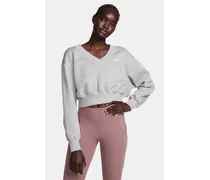 Sportswear Phoenix Fleece Crop Top mit V-Ausschnitt für Damen - Grau