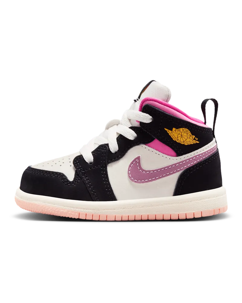Jordan 1 Mid SE Schuh (Babys/Kleinkinder) - Schwarz Schwarz