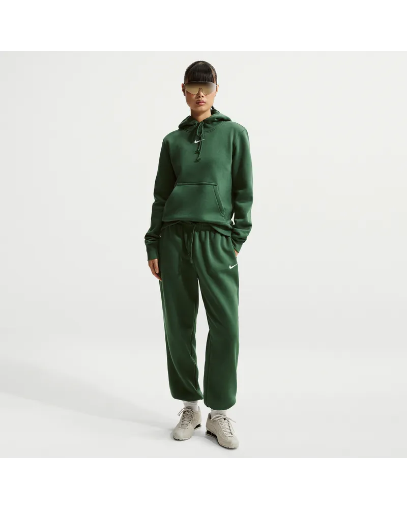 Nike Phoenix Fleece Oversize-Trainingshose mit hohem Taillenbund für Damen - Grün Grün