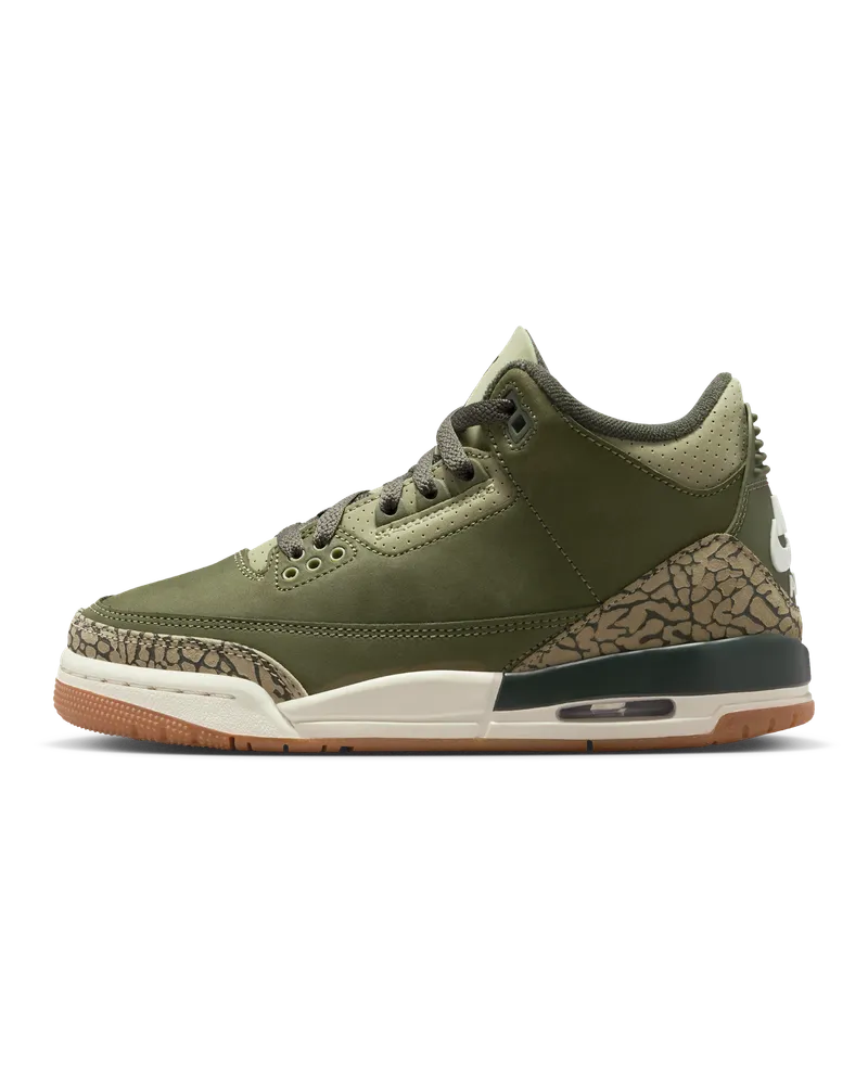 Jordan Air  3 Retro "Medium Olive" Schuh (ältere Kinder) - Grün Grün