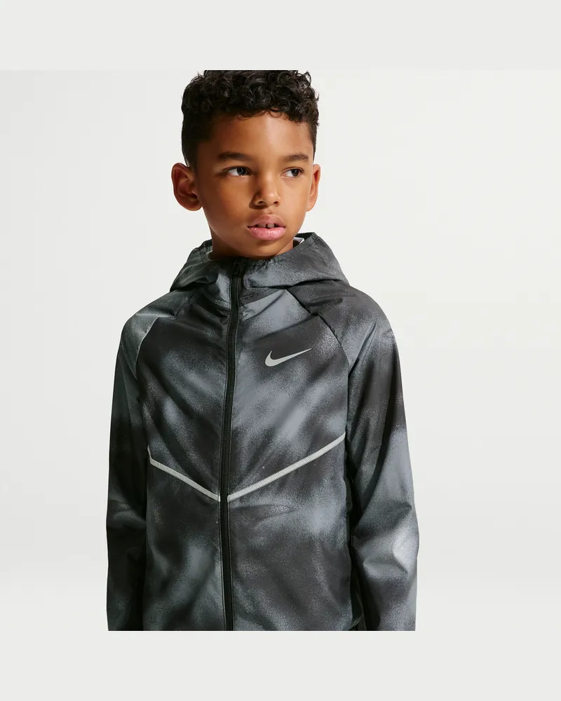 Nike Miler Repel-Jacke mit UV-Schutz (ältere Kinder) - Schwarz Schwarz
