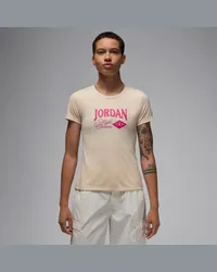 Nike Jordan T-Shirt mit schmaler Passform und Grafik für Damen - Braun Braun