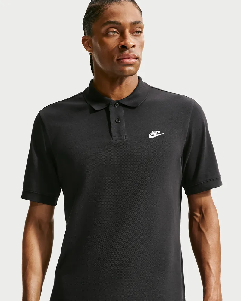 Nike Club Kurzarm-Poloshirt für Herren - Schwarz Schwarz