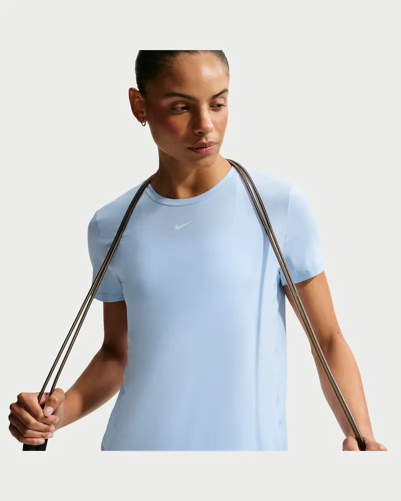 Nike One Classic Dri-FIT Kurzarm-Oberteil für Damen - Blau Blau