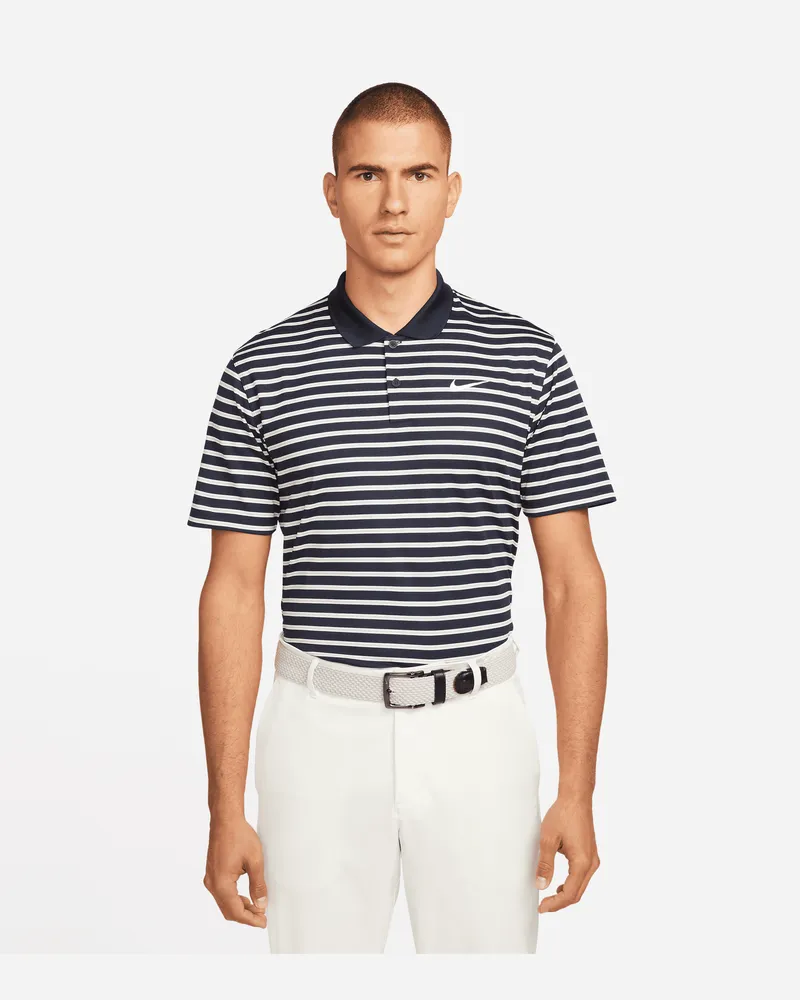 Nike Dri-FIT Victory gestreiftes Golf-Poloshirt für Herren - Blau Blau