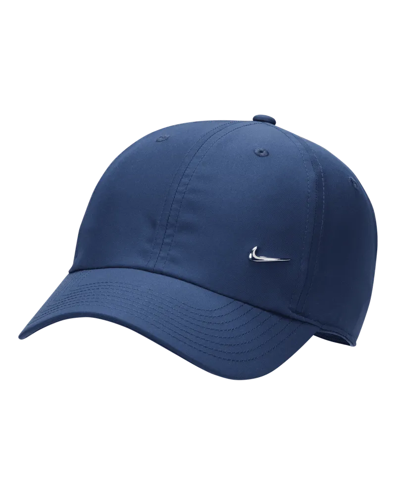 Nike Dri-FIT Club unstrukturierte Metall-Swoosh-Cap - Blau Blau