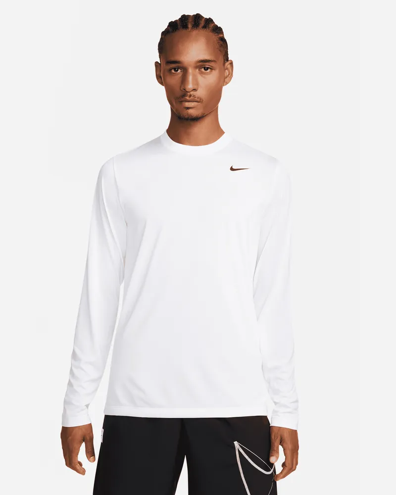 Nike Dri-FIT Legend Fitness-Longsleeve für Herren - Weiß Weiß