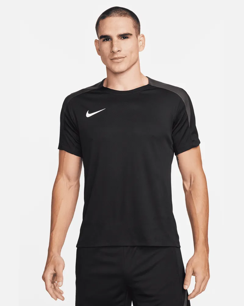Nike Strike Dri-FIT Kurzarm-Fußballoberteil für Herren - Schwarz Schwarz