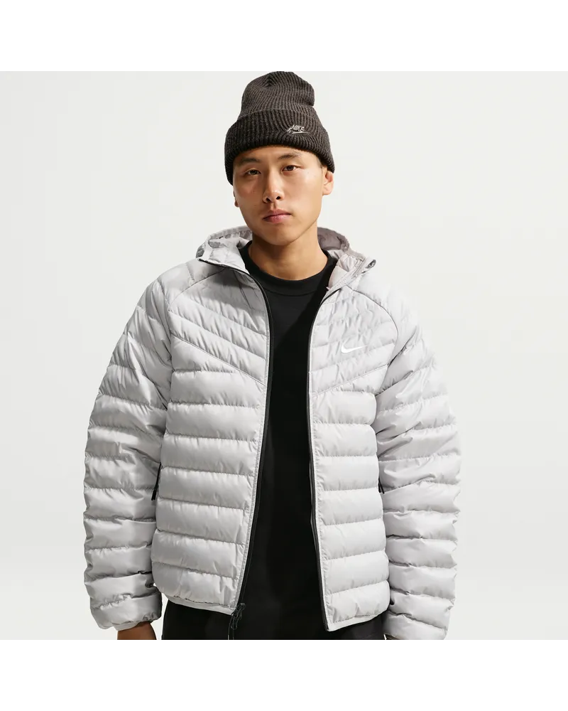 Nike Windrunner leichte Microchannel-Daunenjacke (Herren) - Grau Grau
