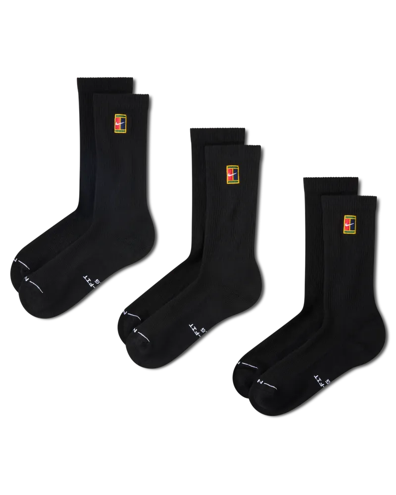 Nike Everyday Elevated Crew-Socken (3 Paar) - Schwarz Schwarz