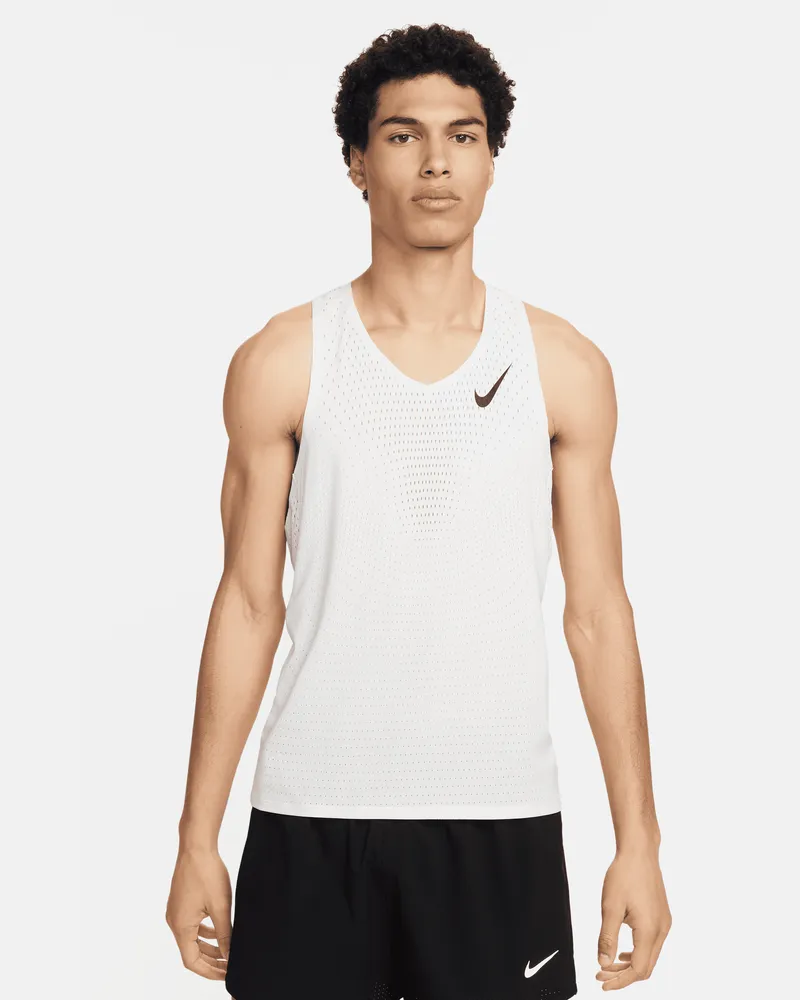 Nike AeroSwift Dri-FIT-ADV-Lauf-Singlet für Herren - Weiß Weiß