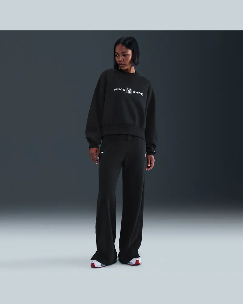Nike Phoenix Fleece Show Damenhose mit hohem Bund - Schwarz Schwarz