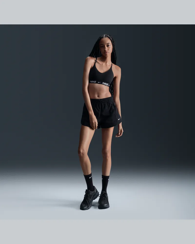 Nike Windrunner-Webshorts mit mittelhohem Bund für Damen (5 cm) - Schwarz Schwarz