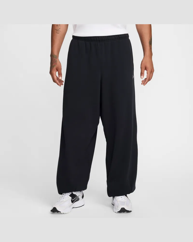 Nike Club Fleece Oversize-Hose aus French Terry (Herren) - Schwarz Schwarz