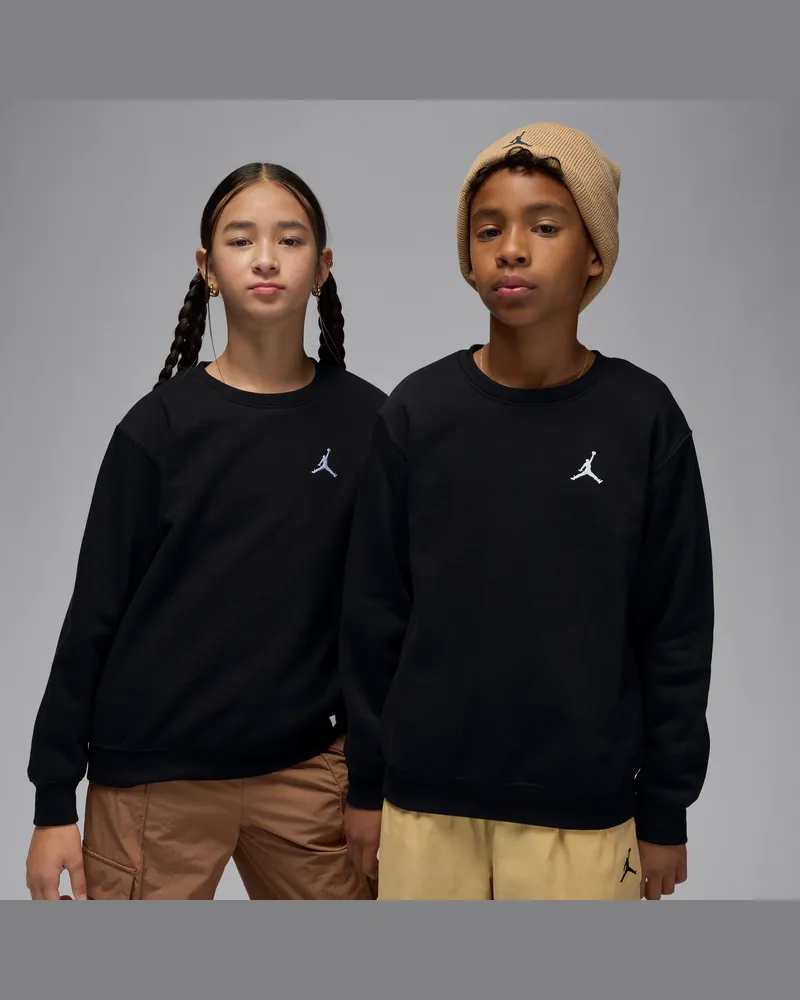 Jordan Brooklyn Fleece Rundhalsshirt (ältere Kinder) - Schwarz Schwarz