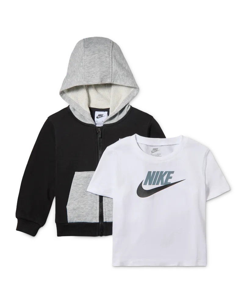 Nike Lifestyle 3-teiliges Set aus Hoodie und T-Shirt für Babys (12–24 Monate) - Schwarz Schwarz