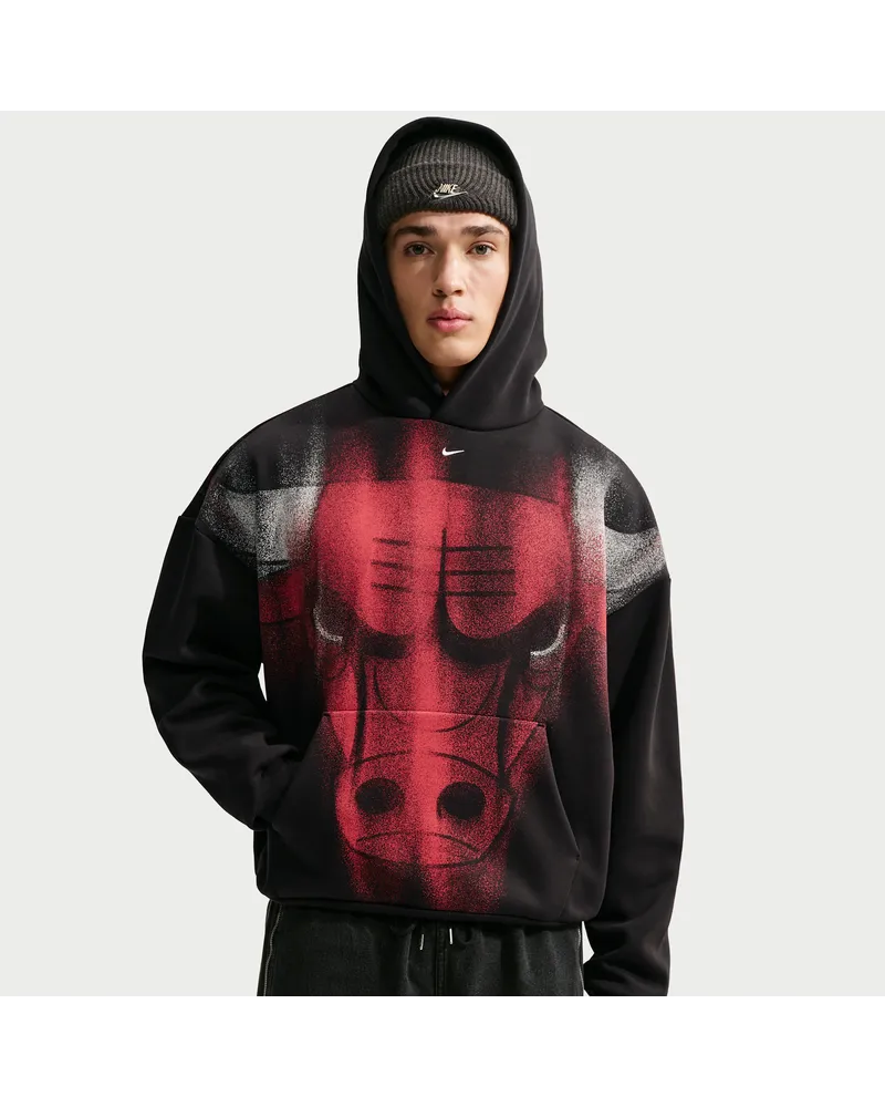 Nike Chicago Bulls Standard Issue Fleece Basketball-Hoodie (Herren) - Schwarz Schwarz