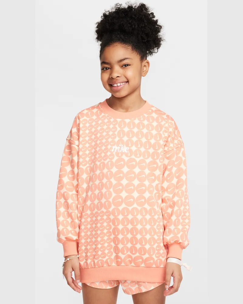 Nike Sportswear Club Fleece Oversize-Sweatshirt mit Rundhalsausschnitt für ältere Kinder (Mädchen) - Orange Orange