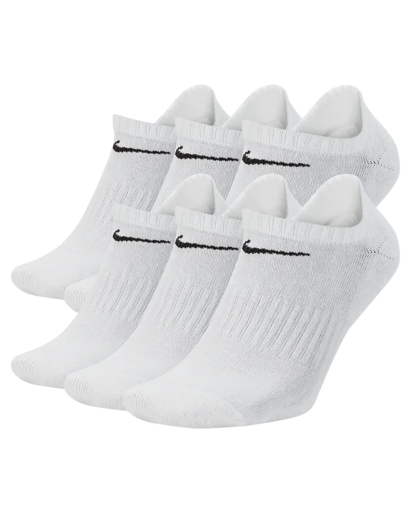 Nike Everyday Cushioned No-Show-Trainingssocken (6 Paar) - Weiß Weiß