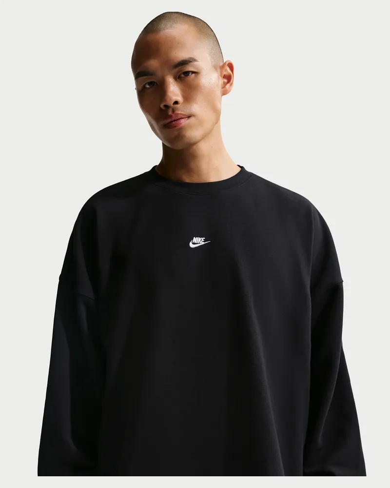 Nike Club French-Terry-Sweatshirt mit Rundhalsausschnitt (Herren) - Schwarz Schwarz