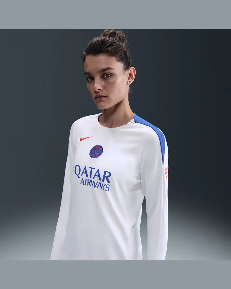 Nike Paris Saint-Germain Strike Third  Dri-FIT Total 90 Fußballoberteil aus Strickmaterial mit Rundhalsausschnitt (Damen) - Weiß Weiß