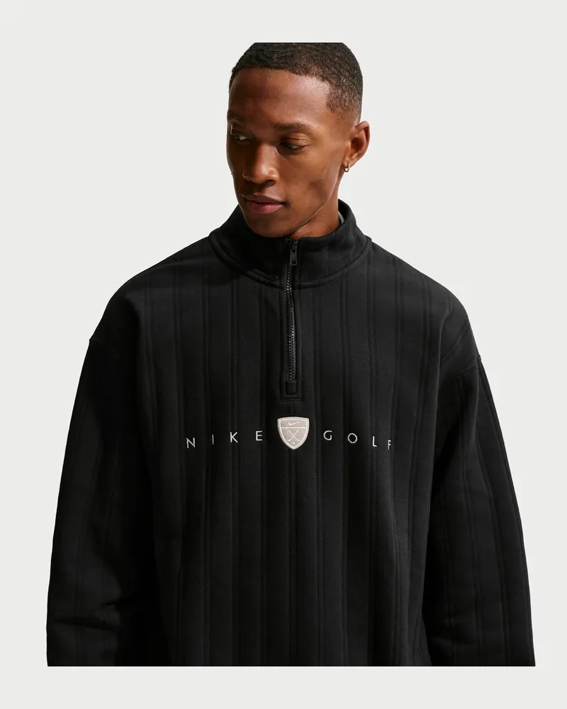 Nike Fairway Fresh Therma-FIT Oversize-Golfoberteil mit Halbreißverschluss für Herren - Schwarz Schwarz