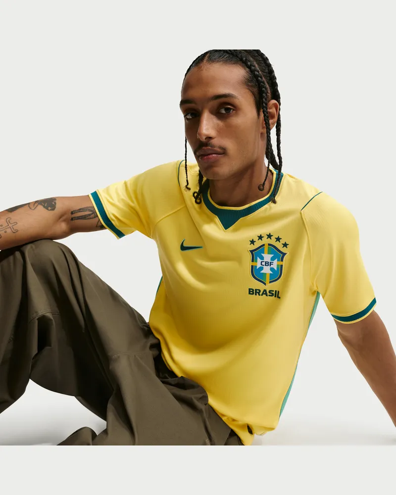 Nike Brasilien 2026 Heimstadion  Dri-FIT Replika-Fußballtrikot für Herren - Gelb Gelb