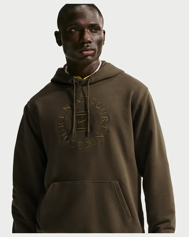 Nike Court Heritage Dri-FIT Tennis-Hoodie aus French Terry (Herren) - Braun Braun