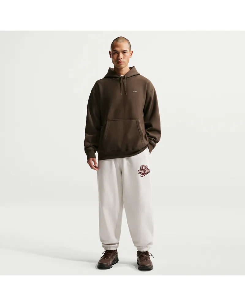 Nike Solo Swoosh Fleece-Hose mit Bündchen (Herren) - Grau Grau