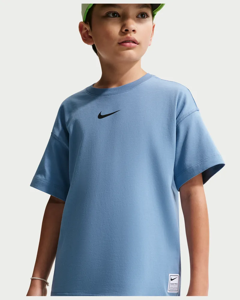 Nike Pro Dri-FIT Kurzarm-Trainingsshirt (ältere Kinder, Jungen) - Blau Blau