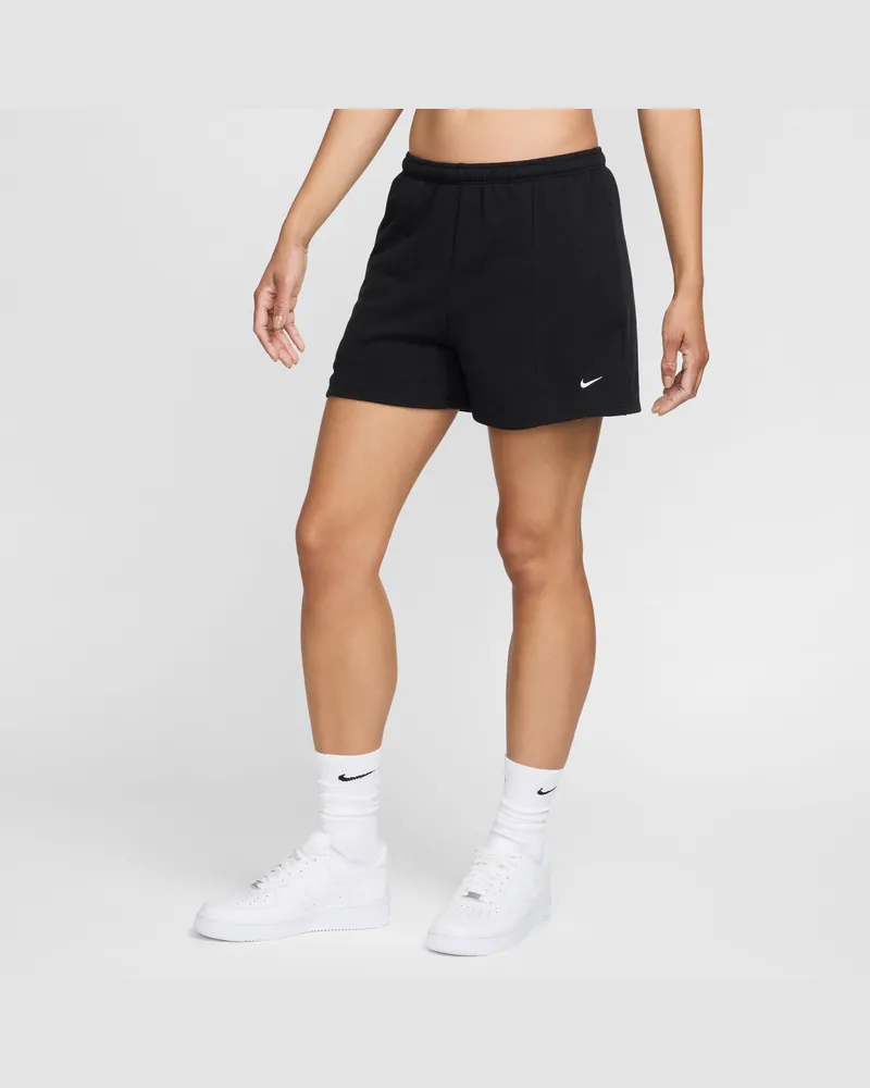 Nike Sportswear Chill Terry French-Terry-Shorts (ca. 10 cm) mit mittelhohem Bund für Damen - Schwarz Schwarz