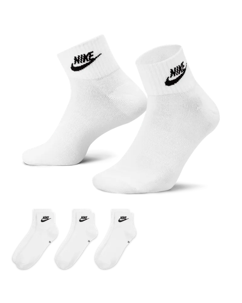 Nike Everyday Essential Knöchelsocken (3 Paar) - Weiß Weiß
