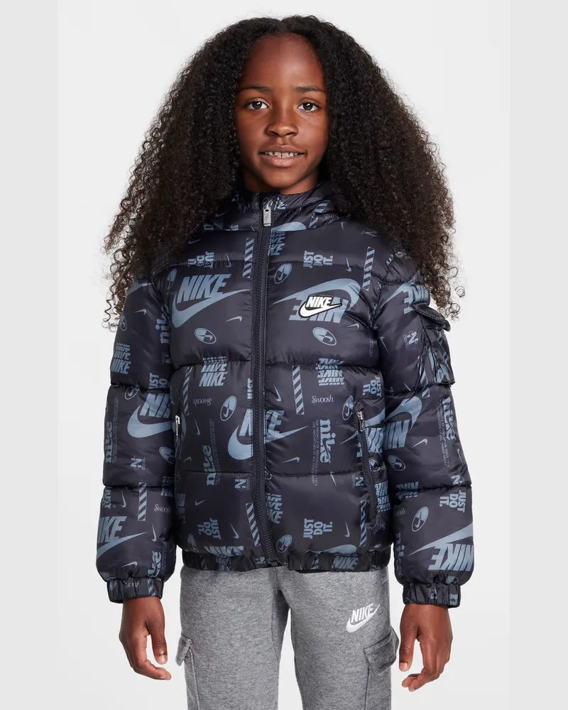 Nike DNA Puffer-Jacke mit Logo (jüngere Kinder) - Schwarz Schwarz