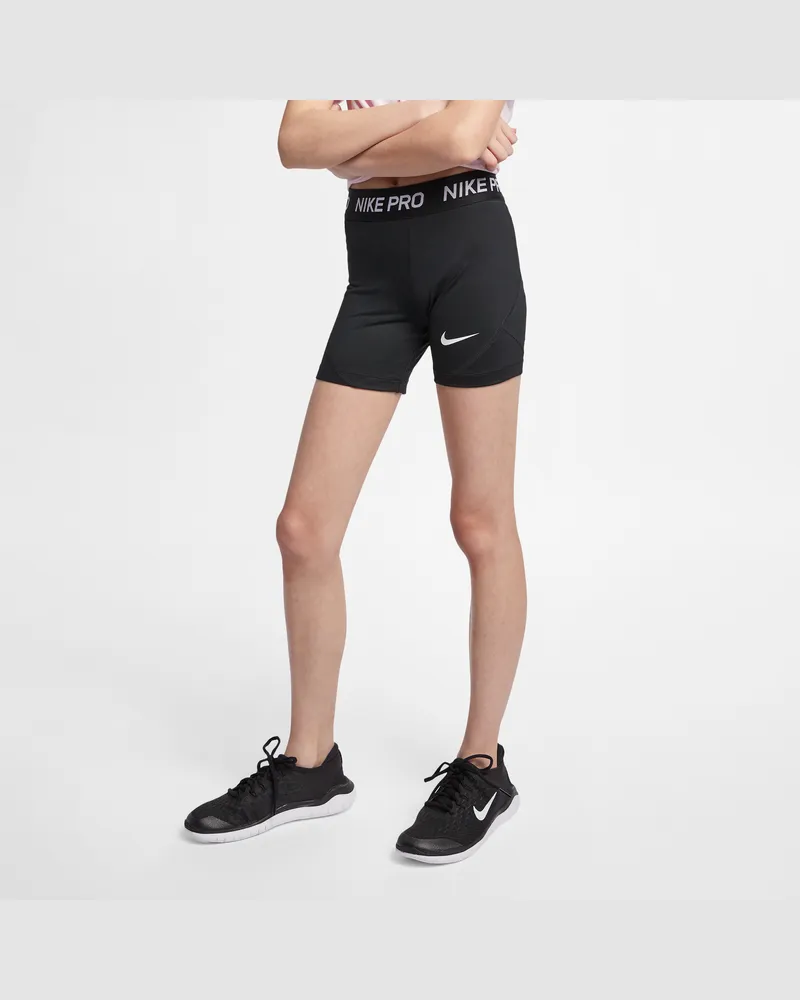 Nike Pro Shorts für ältere Kinder (Mädchen) - Schwarz Schwarz