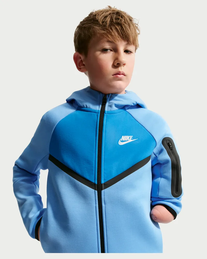 Nike Tech Fleece Hoodie mit durchgehendem Reißverschluss für ältere Kinder - Blau Blau
